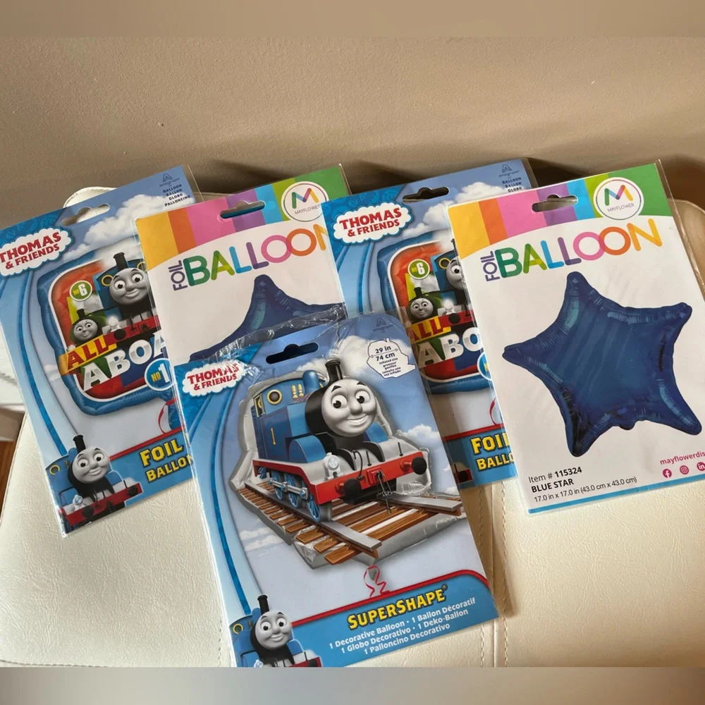 NWT Thomas the Tank Engine Balloon Set - Blue and Multi-Color